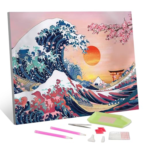 TISHIRON Diamond Painting Kanagawa Welle Sonnenuntergang Bilder 5D DIY Diamant Malerei Stickerei Kit Runde Bohrer Erwachsene Kinder für Büro Wand Haus Dekoration TISHIRON Diamond Painting Kanagawa Welle Sonnenuntergang Bilder 5D DIY Diamant Malerei Stickerei Kit Runde Bohrer Erwachsene Kinder für Büro Wand Haus Dekoration von TISHIRON