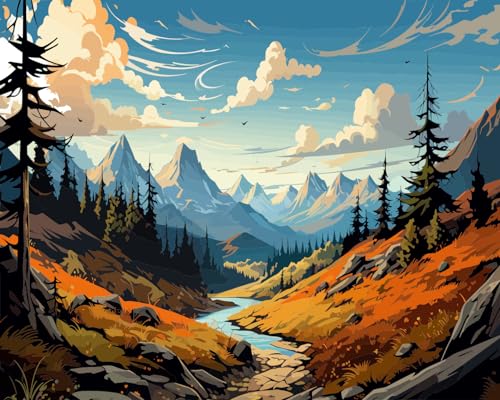 Die hohen Berge Malen nach Zahlen Erwachsene, Aufsteigende Berge Malen nach Zahlen, Malen nach Zahlen de Pinsel und Acrylfarbe, 16X20Inch Keine Flammen Malen nach Zahlen Erwachsene Familie Freundes Die hohen Berge Malen nach Zahlen Erwachsene, Aufsteigende Berge Malen nach Zahlen, Malen nach Zahlen de Pinsel und Acrylfarbe, 16X20Inch Keine Flammen Malen nach Zahlen Erwachsene Familie Freundes von TISHIRON
