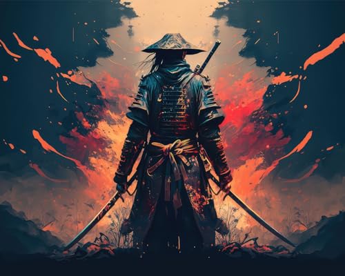 Krieger Malen nach Zahlen Erwachsene, Der Samurai mit dem Schwert Malen nach Zahlen, Malen nach Zahlen de Pinsel und Acrylfarbe, 16X20 Inch Keine Flammen Malen nach Zahlen Erwachsene Familie Freundes Krieger Malen nach Zahlen Erwachsene, Der Samurai mit dem Schwert Malen nach Zahlen, Malen nach Zahlen de Pinsel und Acrylfarbe, 16X20 Inch Keine Flammen Malen nach Zahlen Erwachsene Familie Freundes von TISHIRON