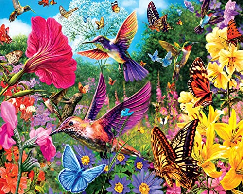 Malen Nach Zahlen Vögel, Naturlandschaft Malen Nach Zahlen Erwachsene, Schmetterling und Blumen DIY Malen nach Zahlen Kits für Erwachsene, Kinder, Studenten, Rahmenlose Ölgemälde-Kunst 16X20 Inch von TISHIRON