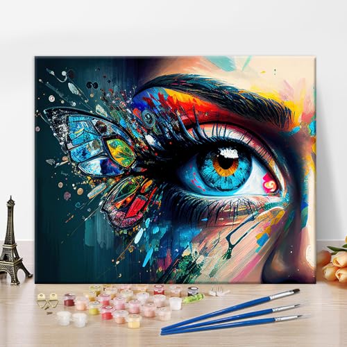 Malen nach Zahlen für Erwachsene Acryl Auge Malen nach Zahlen Kits Bunte Schmetterlinge Malen nach Zahlen für Erwachsene Anfänger abstrakte Kunstwerk Wanddekoration Ölgemälde, 16 "x 20" Ohne Rahmen Malen nach Zahlen für Erwachsene Acryl Auge Malen nach Zahlen Kits Bunte Schmetterlinge Malen nach Zahlen für Erwachsene Anfänger abstrakte Kunstwerk Wanddekoration Ölgemälde, 16 "x 20" Ohne Rahmen von TISHIRON