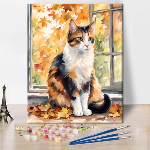 Malen nach Zahlen für Erwachsene Süße Gestreifte Katze Fensterbank Design Kreativset Leinwand Pinsel Acrylfarben Entspannungstherapie Tierliebhaber Geschenk Wohndeko Gemütliche Atmosphäre 16x20 Zoll Malen nach Zahlen für Erwachsene Süße Gestreifte Katze Fensterbank Design Kreativset Leinwand Pinsel Acrylfarben Entspannungstherapie Tierliebhaber Geschenk Wohndeko Gemütliche Atmosphäre 16x20 Zoll von TISHIRON