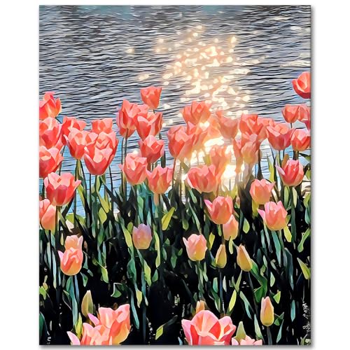 Rosa Blumen Malen nach Zahlen Erwachsene, Sonnenuntergang Malen nach Zahlen, Malen nach Zahlen de Pinsel und Acrylfarbe, 16X20 Inch Rosa Blumen Flammen Malen nach Zahlen Erwachsene Familie Freunde Rosa Blumen Malen nach Zahlen Erwachsene, Sonnenuntergang Malen nach Zahlen, Malen nach Zahlen de Pinsel und Acrylfarbe, 16X20 Inch Rosa Blumen Flammen Malen nach Zahlen Erwachsene Familie Freunde von TISHIRON