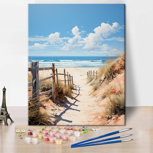 Strand Malen nach Zahlen für Erwachsene Zaun Malen nach Zahlen Kit für Erwachsene Landschaft Acryl Malen nach Zahlen Kits auf Leinwand Seaside Ölgemälde für Geschenk Home Wall Decor 16 "x20"(Frameless Strand Malen nach Zahlen für Erwachsene Zaun Malen nach Zahlen Kit für Erwachsene Landschaft Acryl Malen nach Zahlen Kits auf Leinwand Seaside Ölgemälde für Geschenk Home Wall Decor 16 "x20"(Frameless von TISHIRON