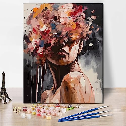 TISHIRON Abstrakte Frau Malen Nach Zahlen, Modernes Malen Nach Zahlen, Abstrakte Dame Acrylmalerei Kits, Moderne Abstrakte Ölmalerei mit Pinsel und Pigment, 40x50 CM, Rahmenlos TISHIRON Abstrakte Frau Malen Nach Zahlen, Modernes Malen Nach Zahlen, Abstrakte Dame Acrylmalerei Kits, Moderne Abstrakte Ölmalerei mit Pinsel und Pigment, 40x50 CM, Rahmenlos von TISHIRON