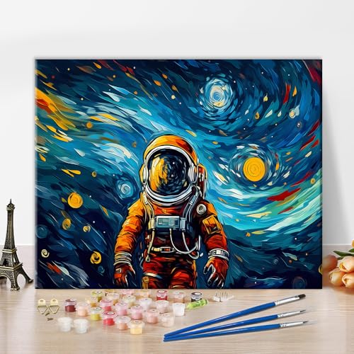 TISHIRON Abstraktes Malen nach Zahlen Kit für Erwachsene Astronaut im Weltraum Malen nach Zahlen Astronaut Retro Vintage DIY Ölmalerei Kunsthandwerk für Zuhause Wanddekoration, 40x50 CM TISHIRON Abstraktes Malen nach Zahlen Kit für Erwachsene Astronaut im Weltraum Malen nach Zahlen Astronaut Retro Vintage DIY Ölmalerei Kunsthandwerk für Zuhause Wanddekoration, 40x50 CM von TISHIRON