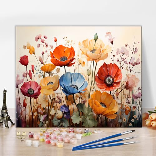 TISHIRON Abstraktes Malen nach Zahlen für Erwachsene, schöne Wildblumen, DIY Malen-nach-Zahlen-Set für Erwachsene, auf Leinwand, Blumen, Acrylgemälde nach Zahlen, Ölgemälde, Kunsthandwerk 40,6 x 50,8 TISHIRON Abstraktes Malen nach Zahlen für Erwachsene, schöne Wildblumen, DIY Malen-nach-Zahlen-Set für Erwachsene, auf Leinwand, Blumen, Acrylgemälde nach Zahlen, Ölgemälde, Kunsthandwerk 40,6 x 50,8 von TISHIRON