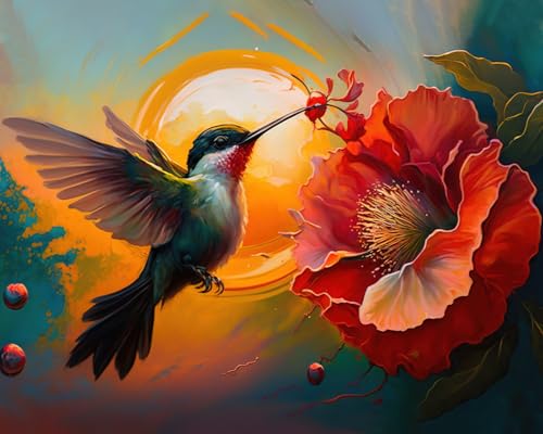 TISHIRON Bienenvögel Malen nach Zahlen Erwachsene, Sonne Malen nach Zahlen, Malen nach Zahlen de Pinsel und Acrylfarbe, 16X20 Inch Flammen Blumen Malen nach Zahlen Erwachsene Familie Freunde TISHIRON Bienenvögel Malen nach Zahlen Erwachsene, Sonne Malen nach Zahlen, Malen nach Zahlen de Pinsel und Acrylfarbe, 16X20 Inch Flammen Blumen Malen nach Zahlen Erwachsene Familie Freunde von TISHIRON