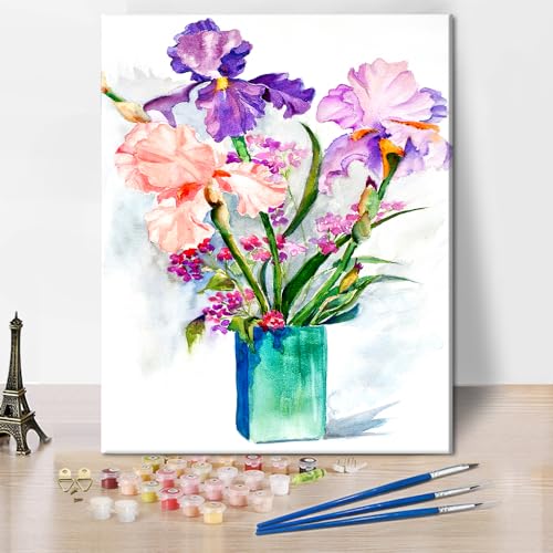 TISHIRON Blume Malen nach Zahlen für Erwachsene Kinder bunte Vase mit floralen Bildern Ölmalerei Kits nach Zahlen auf Leinwand Wanddekor für Zuhause Wohnzimmer 16 Inx20 In TISHIRON Blume Malen nach Zahlen für Erwachsene Kinder bunte Vase mit floralen Bildern Ölmalerei Kits nach Zahlen auf Leinwand Wanddekor für Zuhause Wohnzimmer 16 Inx20 In von TISHIRON