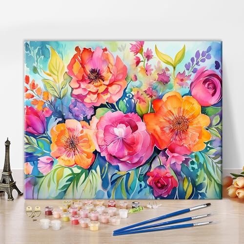 TISHIRON Blumen Malen nach Zahlen Erwachsene, Blumen Malen nach Zahlen Sets, Malen nach Zahlen Kits Leinwand, DIY Ölgemälde für Erwachsene Malen nach Zahlen Kits - Ohne Rahmen 16 * 20 Zoll TISHIRON Blumen Malen nach Zahlen Erwachsene, Blumen Malen nach Zahlen Sets, Malen nach Zahlen Kits Leinwand, DIY Ölgemälde für Erwachsene Malen nach Zahlen Kits - Ohne Rahmen 16 * 20 Zoll von TISHIRON