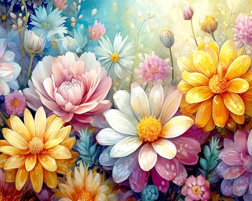 TISHIRON Blumen Malen nach Zahlen Erwachsene, Fünf Bunte Blumen Malen nach Zahlen, Malen nach Zahlen de Pinsel und Acrylfarbe, 16X20 Inch Flammen Blumen Malen nach Zahlen Erwachsene Familie TISHIRON Blumen Malen nach Zahlen Erwachsene, Fünf Bunte Blumen Malen nach Zahlen, Malen nach Zahlen de Pinsel und Acrylfarbe, 16X20 Inch Flammen Blumen Malen nach Zahlen Erwachsene Familie von TISHIRON