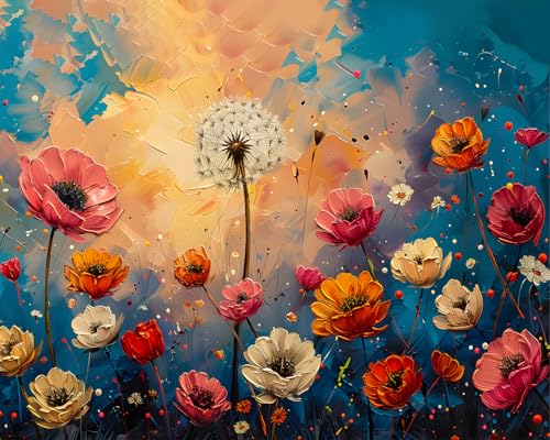 TISHIRON Blumen Malen nach Zahlen Erwachsene, Löwenzahn-Samen Malen nach Zahlen, Malen nach Zahlen de Pinsel und Acrylfarbe, 16X20 Inch Flammen Blumen Malen nach Zahlen Erwachsene Familie TISHIRON Blumen Malen nach Zahlen Erwachsene, Löwenzahn-Samen Malen nach Zahlen, Malen nach Zahlen de Pinsel und Acrylfarbe, 16X20 Inch Flammen Blumen Malen nach Zahlen Erwachsene Familie von TISHIRON