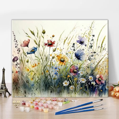 TISHIRON Blumen Malen nach Zahlen Erwachsene junior, Malen nach Zahlen mit Pinseln Leinwand, DIY Wildblume Malen nach Zahlen Kits Malen-nach-Zahlen Geschenke Kunsthandwerk - Ohne Rahmen 16 * 20 Zoll TISHIRON Blumen Malen nach Zahlen Erwachsene junior, Malen nach Zahlen mit Pinseln Leinwand, DIY Wildblume Malen nach Zahlen Kits Malen-nach-Zahlen Geschenke Kunsthandwerk - Ohne Rahmen 16 * 20 Zoll von TISHIRON
