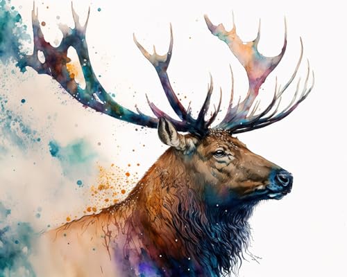 TISHIRON Bull Elk Malen nach Zahlen Erwachsene, 16x20 Zoll, Acrylfarbe auf Baumwolle, Traditionelle Naturmotive, ohne Rahmen, nicht zusammenklappbar TISHIRON Bull Elk Malen nach Zahlen Erwachsene, 16x20 Zoll, Acrylfarbe auf Baumwolle, Traditionelle Naturmotive, ohne Rahmen, nicht zusammenklappbar von TISHIRON