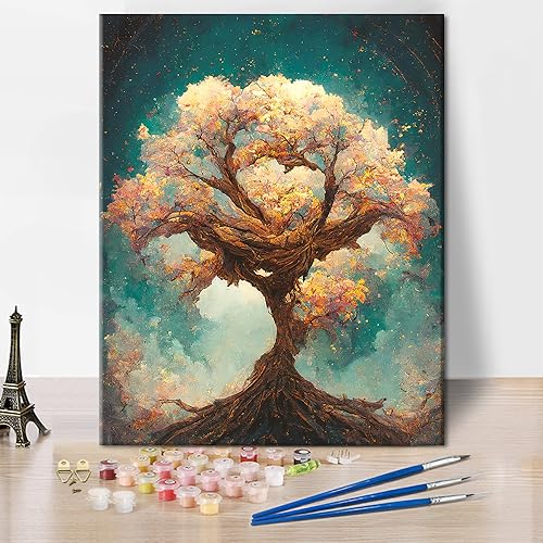 TISHIRON DIY Erwachsene Malen in Zahlen, Der Geisterbaum Wächst Malen in Zahlen, Geiste Baum Erwachsene Malen in Zahlen Kits on Canvas, Malen in Zahlen Leinwand KitAnfänger und Kinder ohne Flamme von TISHIRON
