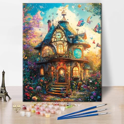 TISHIRON DIY Malen Nach Zahlen Für Anfänger Fantasie Haus ölmalerei Set Erwachsene Haus Und Blumen Malen Nach Zahlen Kits Für Erwachsene Zeichnung Kit Farbe Und Pinsel 40x50cm Ohne Rahmen TISHIRON DIY Malen Nach Zahlen Für Anfänger Fantasie Haus ölmalerei Set Erwachsene Haus Und Blumen Malen Nach Zahlen Kits Für Erwachsene Zeichnung Kit Farbe Und Pinsel 40x50cm Ohne Rahmen von TISHIRON