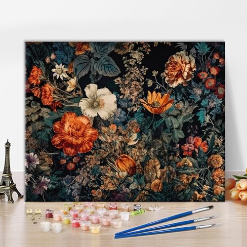 TISHIRON DIY Malen nach Zahlen, Vintage Floral Malen nach Zahlen, Bunte Blumen DIY Malen nach Zahlen Kit für Erwachsene Kinder Studenten Anfänger 16X20 Inch Ölmalerei Kunst Wanddekoration TISHIRON DIY Malen nach Zahlen, Vintage Floral Malen nach Zahlen, Bunte Blumen DIY Malen nach Zahlen Kit für Erwachsene Kinder Studenten Anfänger 16X20 Inch Ölmalerei Kunst Wanddekoration von TISHIRON