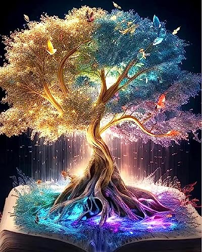 TISHIRON DIY Malen nach Zahlen Kits Magisches Baumöl Malerei für Kinder Malen nach Zahlen für Anfänger mit Pinseln Acryl Leinwand Kunst für Wohnkultur - 16" x 20" TISHIRON DIY Malen nach Zahlen Kits Magisches Baumöl Malerei für Kinder Malen nach Zahlen für Anfänger mit Pinseln Acryl Leinwand Kunst für Wohnkultur - 16" x 20" von TISHIRON