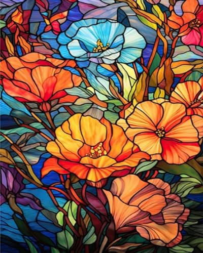 TISHIRON DIY Malen nach Zahlen für Erwachsene Tulpe Anfänger Malen nach Zahlen Blumen Leinwandkunst Kinder Malen nach Zahlen für Blumen Foto Wohnzimmer Leinwandkunst 16x20 Zoll von TISHIRON
