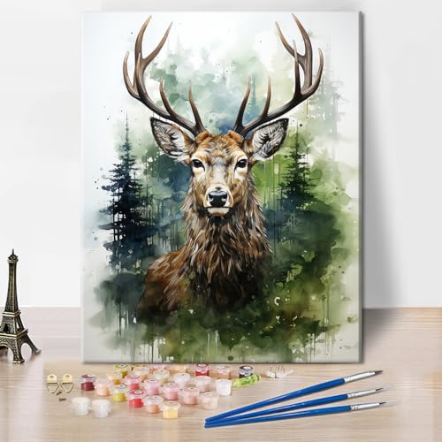 TISHIRON Digitale Malerei für Erwachsene Hirsch Aquarelle für Anfänger und Kinder Digital Zeichnung Kit für Erwachsene Acrylöl Malerei Digital Kunsthandwerk 16 "x20 TISHIRON Digitale Malerei für Erwachsene Hirsch Aquarelle für Anfänger und Kinder Digital Zeichnung Kit für Erwachsene Acrylöl Malerei Digital Kunsthandwerk 16 "x20 von TISHIRON
