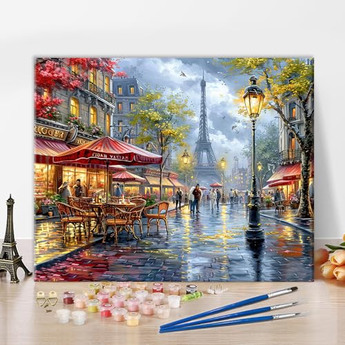 TISHIRON Europa Stadtbild Hand Malen nach Zahlen Erwachsene Malsets für Erwachsene mit Pinseln Romantisch Malen nach Zahlen auf Leinwand Acryl Pigment Kunsthandwerk 16X20 Inch TISHIRON Europa Stadtbild Hand Malen nach Zahlen Erwachsene Malsets für Erwachsene mit Pinseln Romantisch Malen nach Zahlen auf Leinwand Acryl Pigment Kunsthandwerk 16X20 Inch von TISHIRON