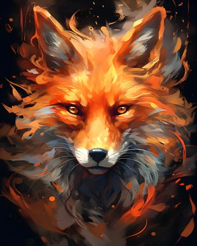 TISHIRON Fuchs Öl Malen nach Zahlen Set für Erwachsene Anfänger Roter Fuchs Malerei Set, Zeichnung, Malen-nach-Zahlen für Heimwanddekoration, Abstrakte Tiere Öl Gemälde, 16x20 Zoll TISHIRON Fuchs Öl Malen nach Zahlen Set für Erwachsene Anfänger Roter Fuchs Malerei Set, Zeichnung, Malen-nach-Zahlen für Heimwanddekoration, Abstrakte Tiere Öl Gemälde, 16x20 Zoll von TISHIRON