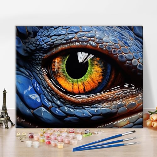 TISHIRON Gemälde von Hand Malen nach Zahlen Erwachsene Malsets für Erwachsene mit Pinseln Auge des Drachen Malen nach Zahlen auf Leinwand Acryl Pigment Kunsthandwerk 16x20inch TISHIRON Gemälde von Hand Malen nach Zahlen Erwachsene Malsets für Erwachsene mit Pinseln Auge des Drachen Malen nach Zahlen auf Leinwand Acryl Pigment Kunsthandwerk 16x20inch von TISHIRON