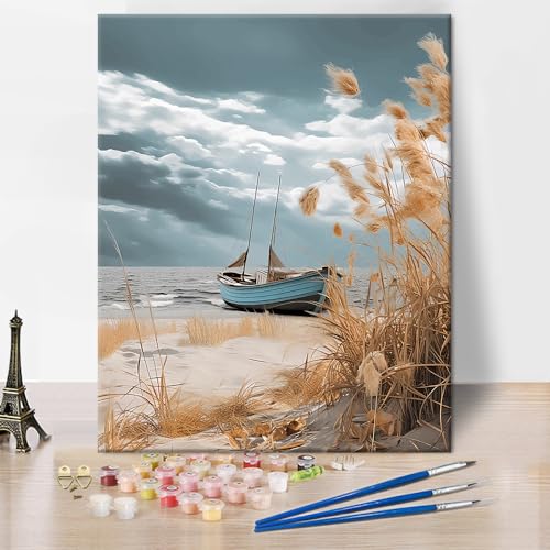 TISHIRON Holzschiff Malen nach Zahlen für Erwachsene, Strand und Boot DIY Malen nach Zahlen Schöne Landschaft Ölmalerei Acrylmalerei Kit, 16x20 Zoll ohne Rahmen Malen nach Zahlen TISHIRON Holzschiff Malen nach Zahlen für Erwachsene, Strand und Boot DIY Malen nach Zahlen Schöne Landschaft Ölmalerei Acrylmalerei Kit, 16x20 Zoll ohne Rahmen Malen nach Zahlen von TISHIRON