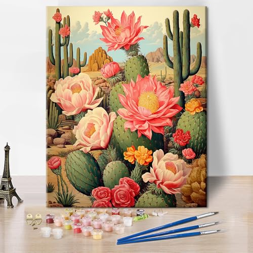 TISHIRON Kaktus Malen Nach Zahlen Wüste Landschaft Malen-nach-Zahlen Set für Erwachsene auf Leinwand DIY Ölgemälde Leinwand Kit Erwachsene, Malen nach Zahlen für Erwachsene mit 3 Pinseln, 40x50cm TISHIRON Kaktus Malen Nach Zahlen Wüste Landschaft Malen-nach-Zahlen Set für Erwachsene auf Leinwand DIY Ölgemälde Leinwand Kit Erwachsene, Malen nach Zahlen für Erwachsene mit 3 Pinseln, 40x50cm von TISHIRON
