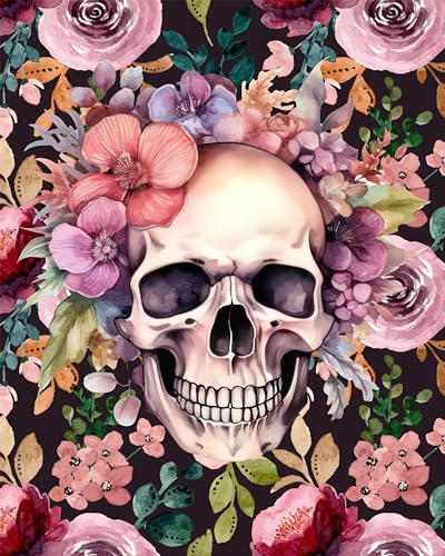 TISHIRON Kopfschädel Malen nach Zahlen Erwachsene, Blumen Malen nach Zahlen, Malen nach Zahlen de Pinsel und Acrylfarbe, 16X20 Inch Blumen Flammen Malen nach Zahlen Erwachsene Familie Freunde TISHIRON Kopfschädel Malen nach Zahlen Erwachsene, Blumen Malen nach Zahlen, Malen nach Zahlen de Pinsel und Acrylfarbe, 16X20 Inch Blumen Flammen Malen nach Zahlen Erwachsene Familie Freunde von TISHIRON