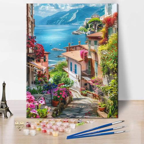 TISHIRON Küstenstadt Malen nach Zahlen Erwachsene, DIY Landschaft Malen nach Zahlen für Zuhause Wanddekoration, Blühende Blumen Acryl Erwachsene Malen nach Zahlen auf Leinwand 40 x 50 cm(rahmenlose) TISHIRON Küstenstadt Malen nach Zahlen Erwachsene, DIY Landschaft Malen nach Zahlen für Zuhause Wanddekoration, Blühende Blumen Acryl Erwachsene Malen nach Zahlen auf Leinwand 40 x 50 cm(rahmenlose) von TISHIRON