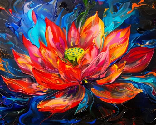 TISHIRON Lotus Malen nach Zahlen Erwachsene, Rote Lotus Elefanten Malen nach Zahlen, Malen nach Zahlen de Pinsel und Acrylfarbe, 16X20 Inch Flammen Malen nach Zahlen Erwachsene Familie Freunde TISHIRON Lotus Malen nach Zahlen Erwachsene, Rote Lotus Elefanten Malen nach Zahlen, Malen nach Zahlen de Pinsel und Acrylfarbe, 16X20 Inch Flammen Malen nach Zahlen Erwachsene Familie Freunde von TISHIRON