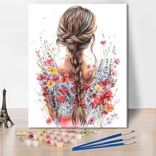 TISHIRON Mädchenrücken Malen nach Zahlen Erwachsene, DIY Malen nach Zahlen Bausatz für Erwachsene Blühende Blume, Ölmalerei nach Zahlen für Geschenk Home Decor Blühende Pflanze 40 x 50 cm(rahmenlos) TISHIRON Mädchenrücken Malen nach Zahlen Erwachsene, DIY Malen nach Zahlen Bausatz für Erwachsene Blühende Blume, Ölmalerei nach Zahlen für Geschenk Home Decor Blühende Pflanze 40 x 50 cm(rahmenlos) von TISHIRON