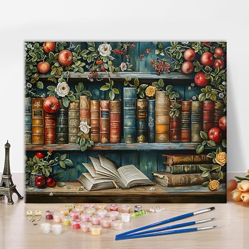 TISHIRON Malen Nach Zahlen Erwachsene Bücherregal Obst Malen Nach Zahlen Ab 9 Jahre Mädchen Buch Malen-Nach-Zahlen Erwachsene DIY Handgemalt Ölgemälde Kit Leinwand Heimdekorations Malerei, 40x50cm TISHIRON Malen Nach Zahlen Erwachsene Bücherregal Obst Malen Nach Zahlen Ab 9 Jahre Mädchen Buch Malen-Nach-Zahlen Erwachsene DIY Handgemalt Ölgemälde Kit Leinwand Heimdekorations Malerei, 40x50cm von TISHIRON
