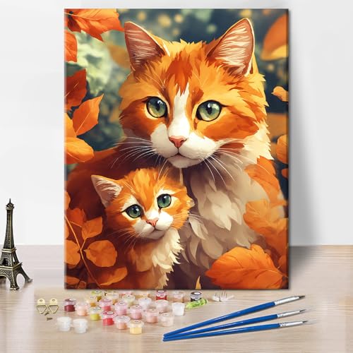 TISHIRON Malen Nach Zahlen Erwachsene Mutter Katze und Baby Katze-DIY Süße Katze Handgemalt Ölgemälde Kit für Anfänger,Mit 3-Pinseln und Handgemalt öLgemäLde Kit Als Geschenk 40x50cm(Rahmenlos) TISHIRON Malen Nach Zahlen Erwachsene Mutter Katze und Baby Katze-DIY Süße Katze Handgemalt Ölgemälde Kit für Anfänger,Mit 3-Pinseln und Handgemalt öLgemäLde Kit Als Geschenk 40x50cm(Rahmenlos) von TISHIRON