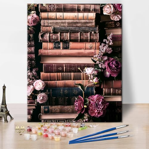 TISHIRON Malen Nach Zahlen Kits Für Erwachsene Alte Bücher Mit Blumen DIY Malen Nach Zahlen Für Anfänger Bücher Acryl Einfaches Malen Nach Zahlen Leinwand Für Geschenk Dekoration 40x50cm Ohne Rahmen TISHIRON Malen Nach Zahlen Kits Für Erwachsene Alte Bücher Mit Blumen DIY Malen Nach Zahlen Für Anfänger Bücher Acryl Einfaches Malen Nach Zahlen Leinwand Für Geschenk Dekoration 40x50cm Ohne Rahmen von TISHIRON