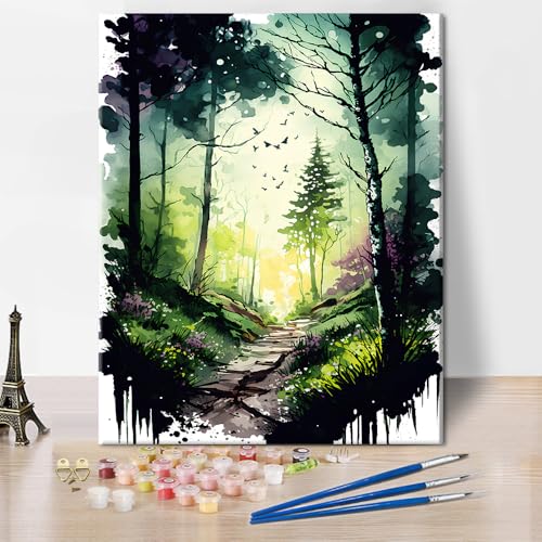 TISHIRON Malen Nach Zahlen Set für Erwachsene Schöne Sommer Waldlandschaft DIY Malen Nach Zahlen für Erwachsene Natur Öl Gemälde mit Pinsel Erwachsenen Malen Nach Zahlen Sets Kunsthandwerk TISHIRON Malen Nach Zahlen Set für Erwachsene Schöne Sommer Waldlandschaft DIY Malen Nach Zahlen für Erwachsene Natur Öl Gemälde mit Pinsel Erwachsenen Malen Nach Zahlen Sets Kunsthandwerk von TISHIRON
