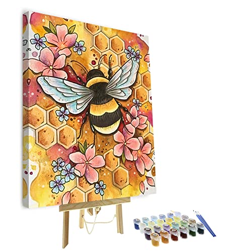 TISHIRON Malen nach Zahlen, Bienenblume, Acryl-Pigment, Zeichnen, Malen, DIY, Leinwand, Ölgemälde, Malen nach Zahlen, Bienen für Erwachsene, Kinder, Anfänger, Enthusiasten, mit Rahmen, 40,6 x 50,8 cm TISHIRON Malen nach Zahlen, Bienenblume, Acryl-Pigment, Zeichnen, Malen, DIY, Leinwand, Ölgemälde, Malen nach Zahlen, Bienen für Erwachsene, Kinder, Anfänger, Enthusiasten, mit Rahmen, 40,6 x 50,8 cm von TISHIRON