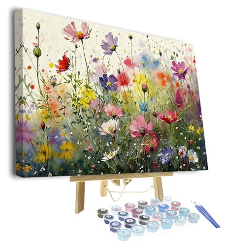 TISHIRON Malen nach Zahlen, Ölgemälde für Kinder, Malen nach Zahlen für Erwachsene, Anfänger, Leinwand, Kunsthandwerk für Heimdekoration, 40,6 x 50,8 cm (mit Rahmen) von TISHIRON