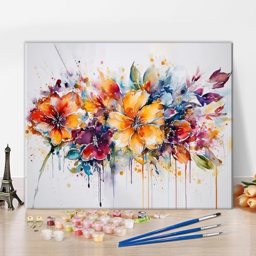 TISHIRON Malen nach Zahlen Erwachsene Anfänger, Blumen DIY Malen nach Zahlen Kits für Erwachsene Kinder, Bunte Blume Öl Handmalerei Leinwand Geschenke Kunsthandwerk für Zuhause 40 x 50 cm (rahmenlos) TISHIRON Malen nach Zahlen Erwachsene Anfänger, Blumen DIY Malen nach Zahlen Kits für Erwachsene Kinder, Bunte Blume Öl Handmalerei Leinwand Geschenke Kunsthandwerk für Zuhause 40 x 50 cm (rahmenlos) von TISHIRON