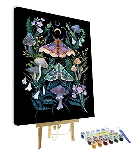 TISHIRON Malen nach Zahlen Erwachsene Anfänger, Motte DIY Malen nach Zahlen Kits für Erwachsene Kinder, Pilz und Blatt Öl Handmalerei Leinwand Geschenke Kunsthandwerk für Zuhause 40 x 50 cm (Rahmen) TISHIRON Malen nach Zahlen Erwachsene Anfänger, Motte DIY Malen nach Zahlen Kits für Erwachsene Kinder, Pilz und Blatt Öl Handmalerei Leinwand Geschenke Kunsthandwerk für Zuhause 40 x 50 cm (Rahmen) von TISHIRON