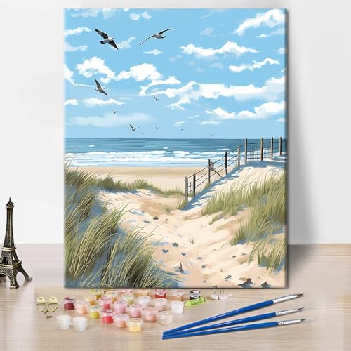 TISHIRON Malen nach Zahlen Erwachsene Anfänger, Strand Malen nach Zahlen, Malen-nach-Zahlen-Set für Erwachsene, DIY Ölgemälde Malen nach Zahlen Kunsthandwerk für Wanddekoration, 40 x 50 cm TISHIRON Malen nach Zahlen Erwachsene Anfänger, Strand Malen nach Zahlen, Malen-nach-Zahlen-Set für Erwachsene, DIY Ölgemälde Malen nach Zahlen Kunsthandwerk für Wanddekoration, 40 x 50 cm von TISHIRON