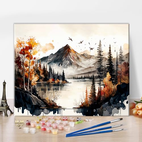 TISHIRON Malen nach Zahlen Erwachsene Aquarell-Landschaft Malen nach ZahlenJunior Berge und Wald Malen-nach-Zahlen-Set auf Leinwand, DIY-Malen -Zahlen-Set Heimdekoration Kunsthandwerk, 40X50cm TISHIRON Malen nach Zahlen Erwachsene Aquarell-Landschaft Malen nach ZahlenJunior Berge und Wald Malen-nach-Zahlen-Set auf Leinwand, DIY-Malen -Zahlen-Set Heimdekoration Kunsthandwerk, 40X50cm von TISHIRON
