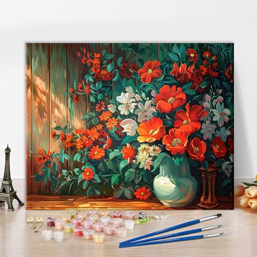 TISHIRON Malen nach Zahlen Erwachsene Blumen blühen in der Vase Malen-nach-Zahlen für Erwachsene, Leinwand ölgemäLde Kit Malen-nach-Zahlen für Erwachsene Junior Heimwanddekoration, 40X50cm TISHIRON Malen nach Zahlen Erwachsene Blumen blühen in der Vase Malen-nach-Zahlen für Erwachsene, Leinwand ölgemäLde Kit Malen-nach-Zahlen für Erwachsene Junior Heimwanddekoration, 40X50cm von TISHIRON