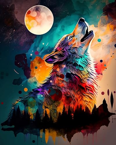 TISHIRON Malen nach Zahlen Erwachsene Der Wolf Schreit auf dem Mond Malen nach Zahlen Kits auf Leinwand Öl Hand Malerei mit Pinseln Malerei Kits Erwachsene Kunsthandwerk 40x50 CM TISHIRON Malen nach Zahlen Erwachsene Der Wolf Schreit auf dem Mond Malen nach Zahlen Kits auf Leinwand Öl Hand Malerei mit Pinseln Malerei Kits Erwachsene Kunsthandwerk 40x50 CM von TISHIRON
