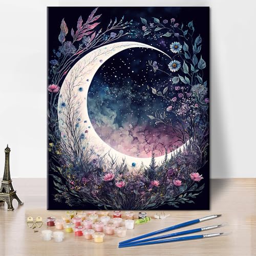 TISHIRON Malen nach Zahlen Erwachsene Mond Malen nach Zahlen Sets auf Leinwand, DIY Malen für Erwachsene Malen-nach-Zahlen, Malen nach Zahlen für Erwachsene DIY digitales Ölgemälde-Set, 40X50cm TISHIRON Malen nach Zahlen Erwachsene Mond Malen nach Zahlen Sets auf Leinwand, DIY Malen für Erwachsene Malen-nach-Zahlen, Malen nach Zahlen für Erwachsene DIY digitales Ölgemälde-Set, 40X50cm von TISHIRON