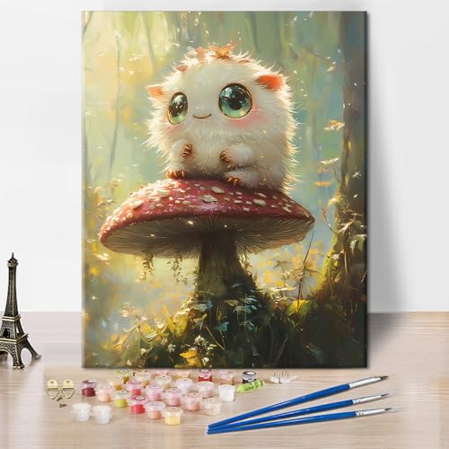 TISHIRON Malen nach Zahlen Erwachsene Tier, Fantasy Adult Paint by Numbers Kits, Pilz DIY Acrylmalerei auf Leinwand, Öl Hand Malerei für Geschenk Home Wall Decor 40 x 50 cm(rahmenlose) von TISHIRON