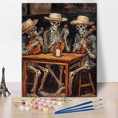 TISHIRON Malen nach Zahlen Erwachsene und Anfänger Skelett spielt Geige Malen nach Zahlen Junior Western Cowboy Malen nach Zahlen-Sets DIY Malen nach Zahlen für Erwachsene mit Pinseln,40x50cm TISHIRON Malen nach Zahlen Erwachsene und Anfänger Skelett spielt Geige Malen nach Zahlen Junior Western Cowboy Malen nach Zahlen-Sets DIY Malen nach Zahlen für Erwachsene mit Pinseln,40x50cm von TISHIRON