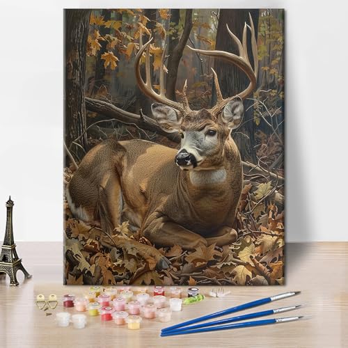 TISHIRON Malen nach Zahlen Hirsch im Wald Ölgemälde Malen nach Zahlen Erwachsene Malen nach Zahlen Tiere DIY Malen nach Zahlen Kits für Erwachsene Elch Malen nach Zahlen Heimdekoration, 40x50cm TISHIRON Malen nach Zahlen Hirsch im Wald Ölgemälde Malen nach Zahlen Erwachsene Malen nach Zahlen Tiere DIY Malen nach Zahlen Kits für Erwachsene Elch Malen nach Zahlen Heimdekoration, 40x50cm von TISHIRON