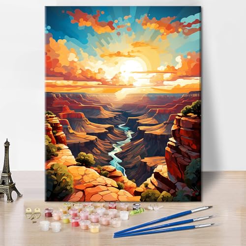 TISHIRON Malen nach Zahlen Kit für Erwachsene Stadtbild Grand Canyon DIY Erwachsene Malen nach Zahlen Kits auf Leinwand Grand Canyon Nationalpark USA Malen nach Zahlen Ölgemälde Kunsthandwerk TISHIRON Malen nach Zahlen Kit für Erwachsene Stadtbild Grand Canyon DIY Erwachsene Malen nach Zahlen Kits auf Leinwand Grand Canyon Nationalpark USA Malen nach Zahlen Ölgemälde Kunsthandwerk von TISHIRON